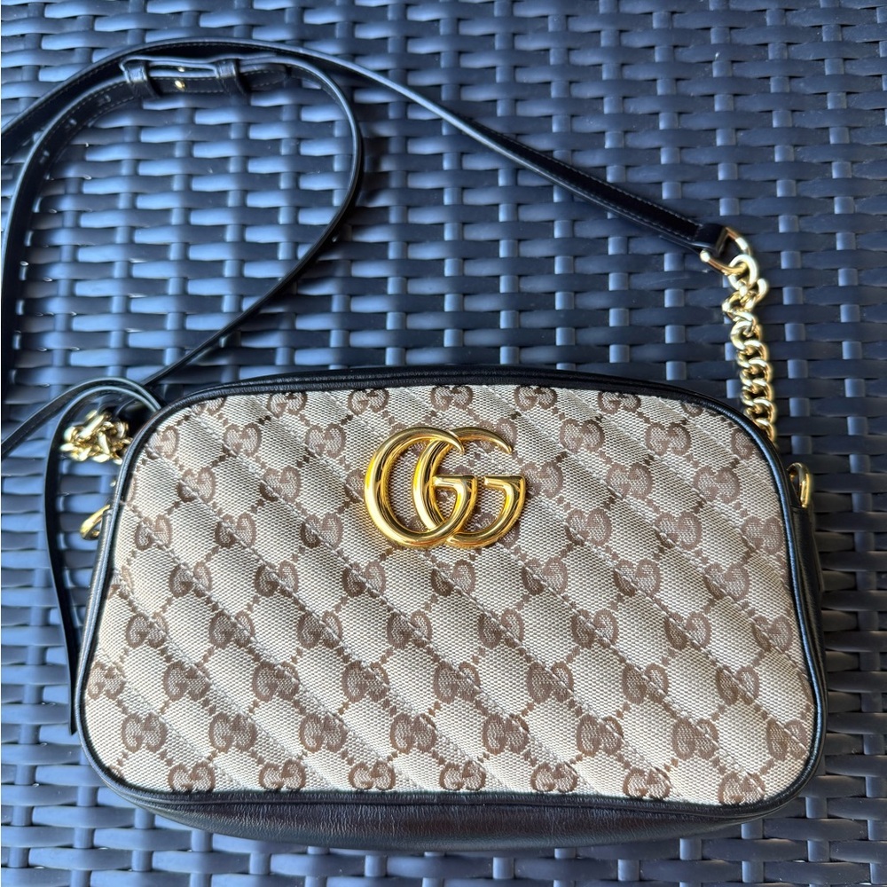 AUTHENTIC GUCCI CANVAS SMALL MARMONT CROSSBODY